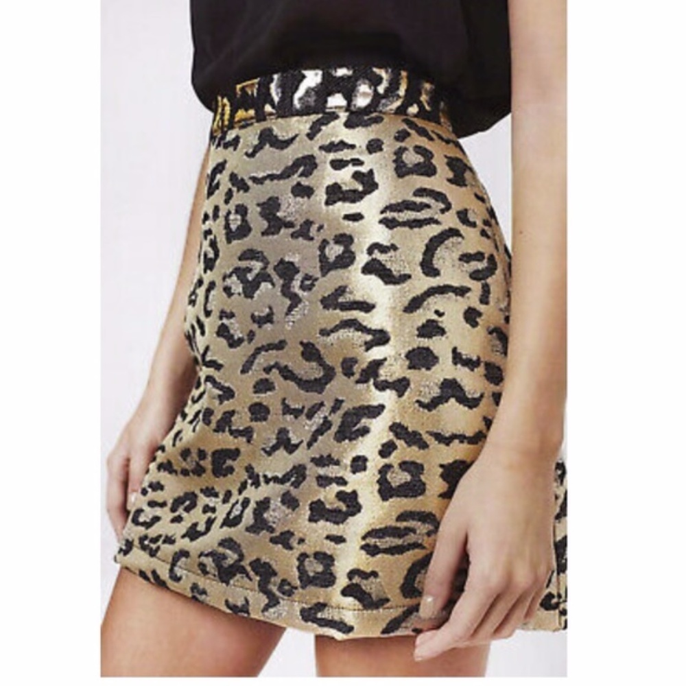 Top Shop Metallic Leopard Skirt | 8 - Picture 4 of 12